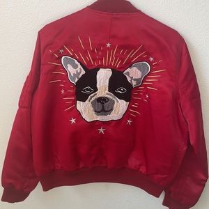 Red bomber jacket